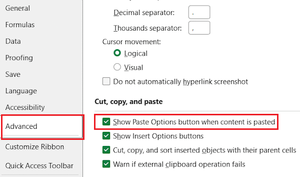 حذف مستطیل اتوفیل-AutoFill در اکسل