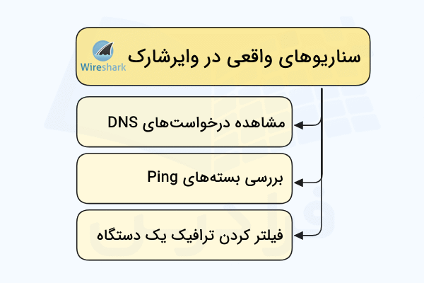 چند سناریو واقعی و کاربردی قابل پیادهسازی در وایرشارک در تصویر نشان داده شده است - وایرشارک چیست