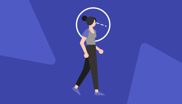 هنگام راه رفتن به سمت پایین و جلوی پاهایتان نگاه نکنید.