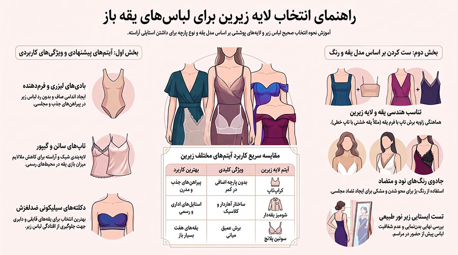 زیر لباس یقه باز چی بپوشیم؟